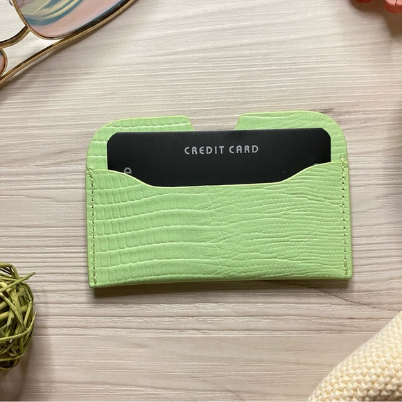 Nunoo Carla Green Faux Lizard Skin Mint Card Holder - Picture 5 of 7